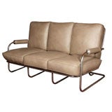 leather and chrome vintage couch
